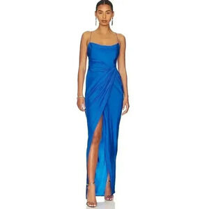 GAUGE81 Lapis Blue Shiroi Long Silk Dress NEW NWOT*